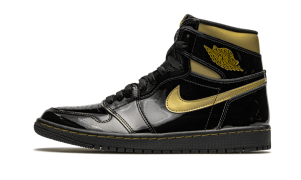 Nike Sko Air Jordan 1 High Sort Metallisk guld